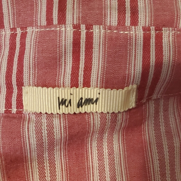 Francescas stripes button/tie to front pink blouse - Picture 2 of 5